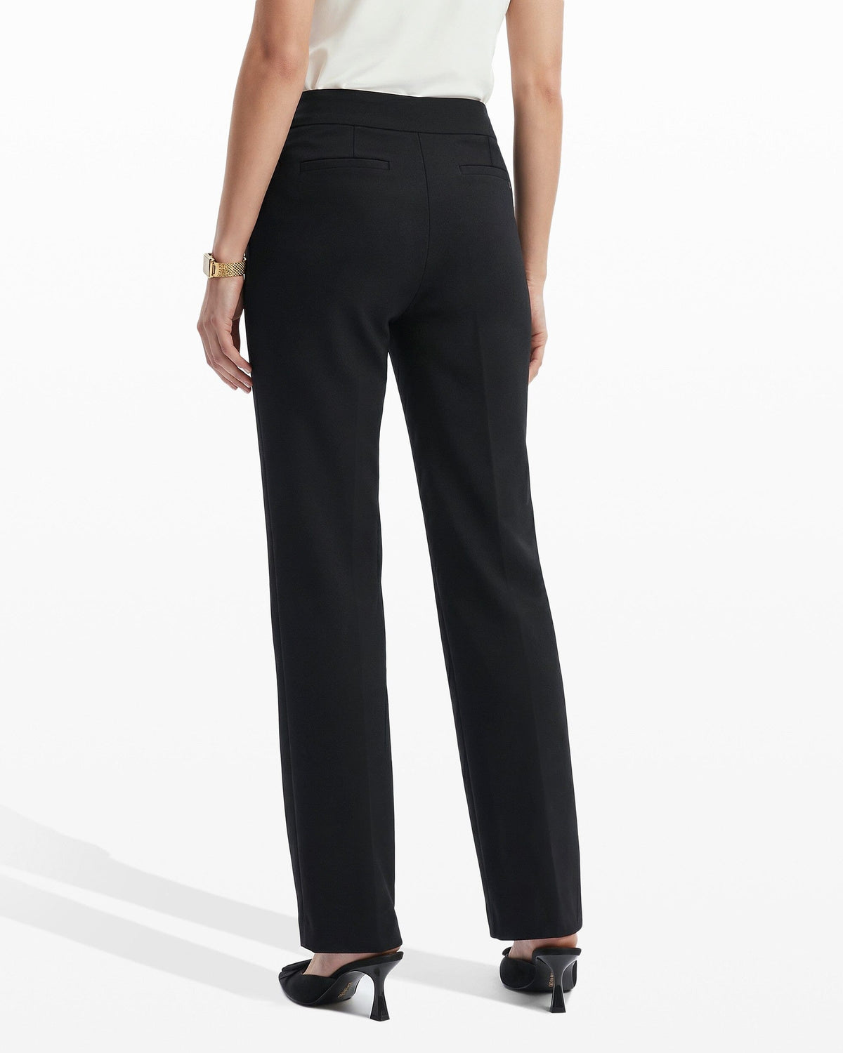 Anne Klein Anne Black Pull On Slash Pocket Trouser