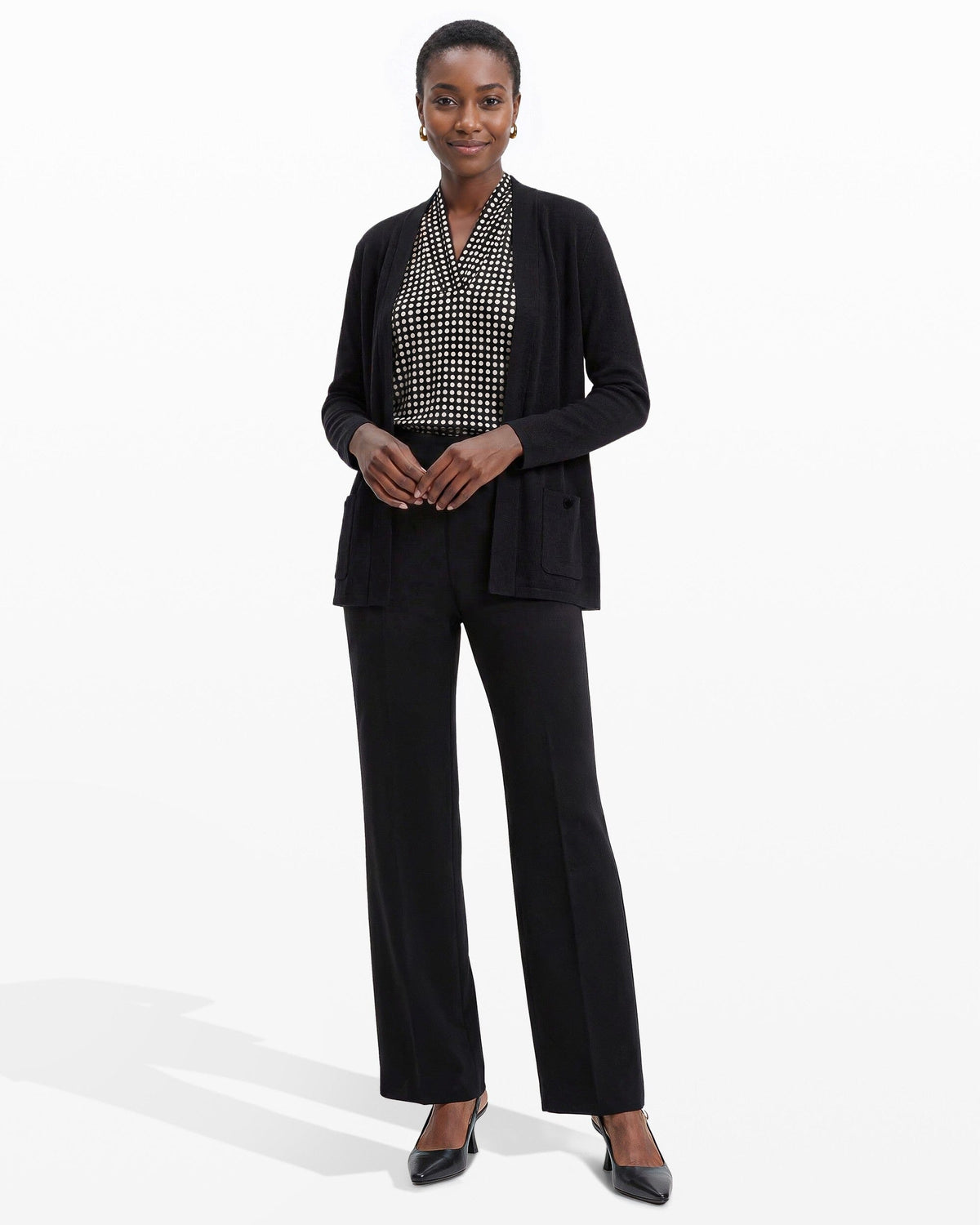 Anne Klein Cotton Front Pocket Cardigan