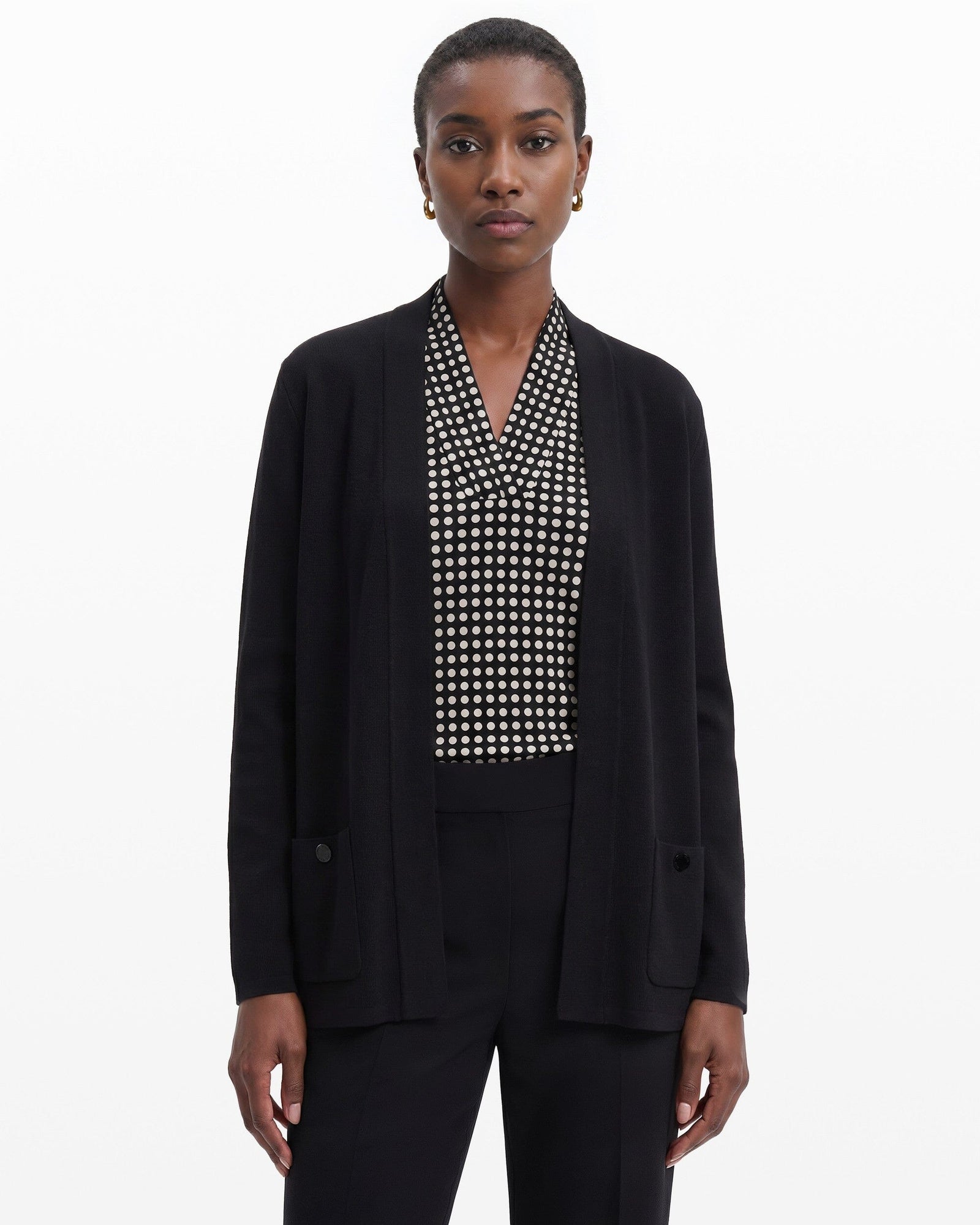 Anne Klein Cotton Front Pocket Cardigan