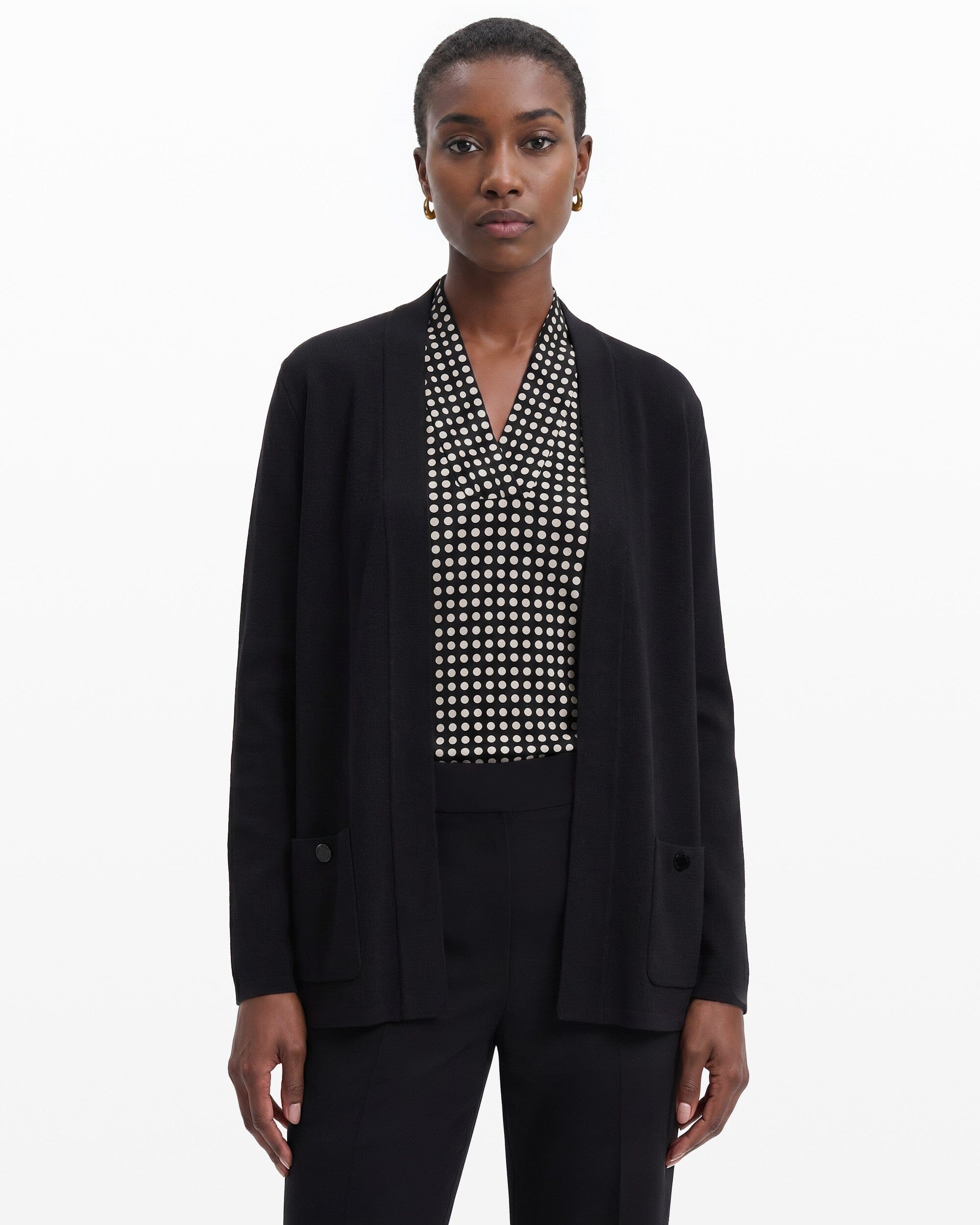 Cotton Front Pocket Cardigan Clothing Kasper