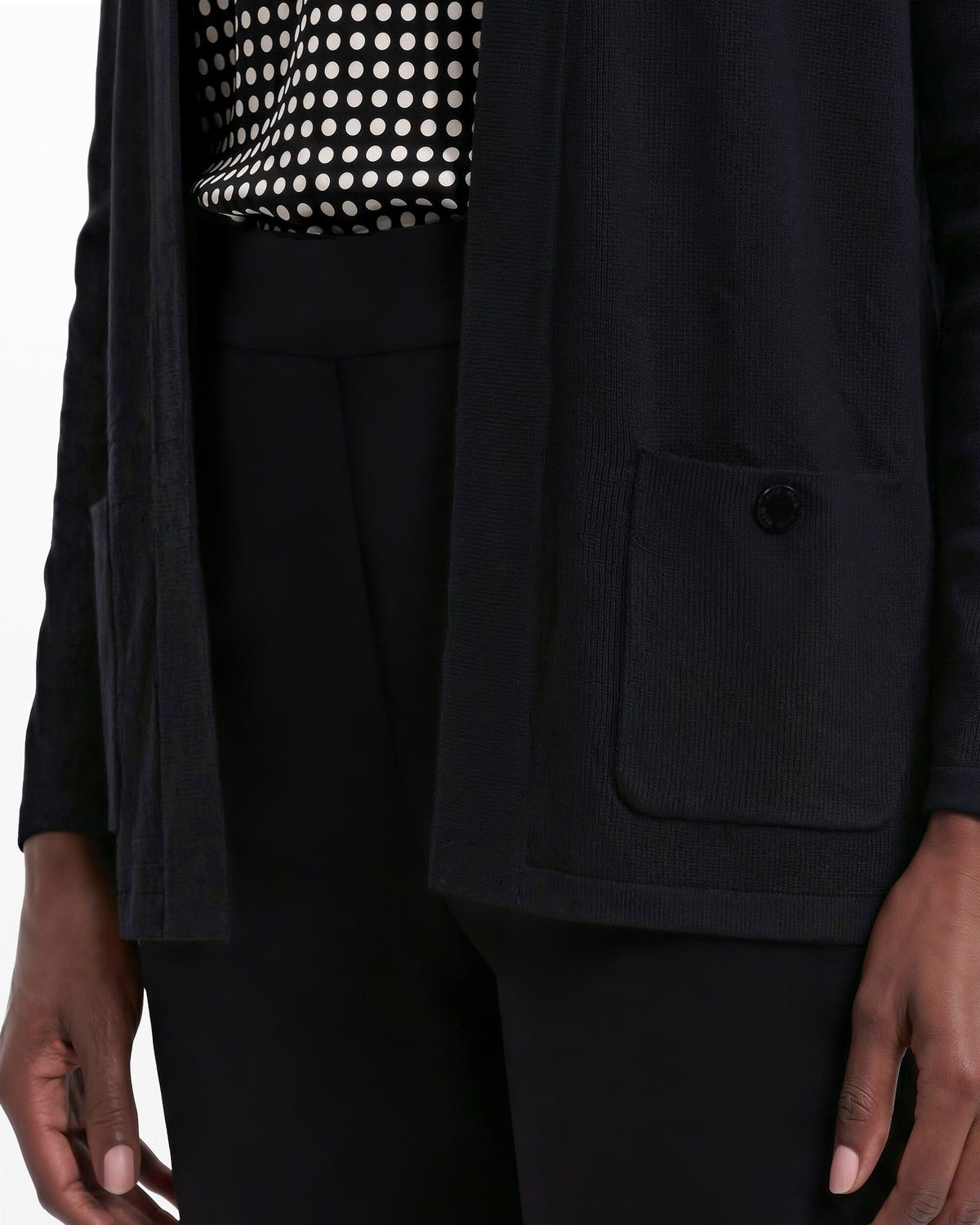 Anne Klein Cotton Front Pocket Cardigan