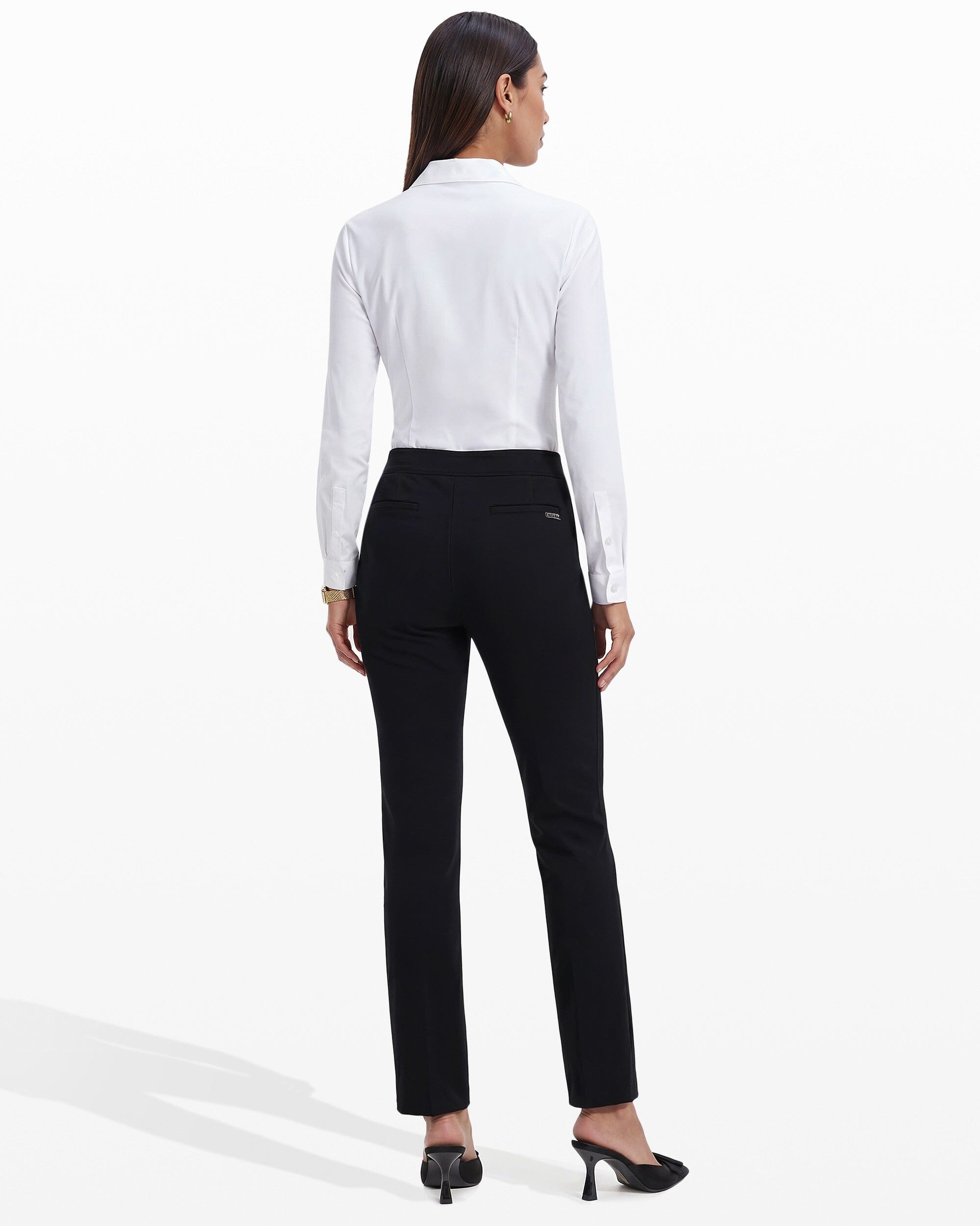 Anne Klein Plus Size Flare Leg Compression Pants - Black
