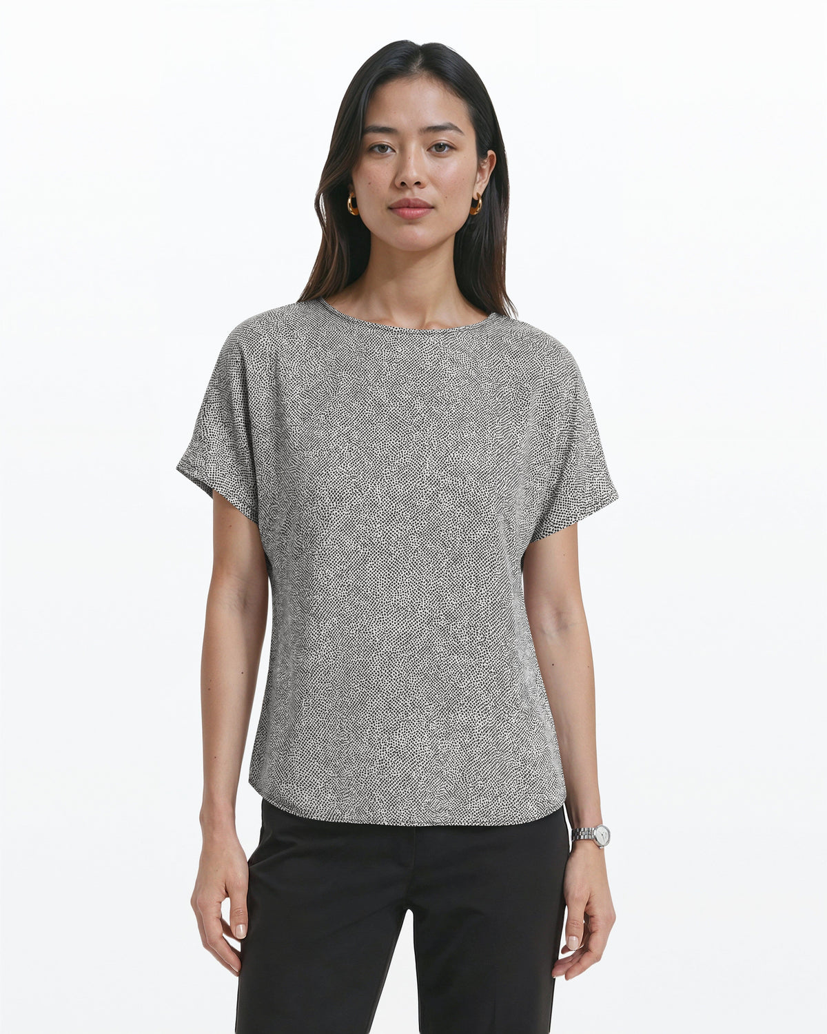 Anne Klein Rambling Mini Dot Bateau Blouse