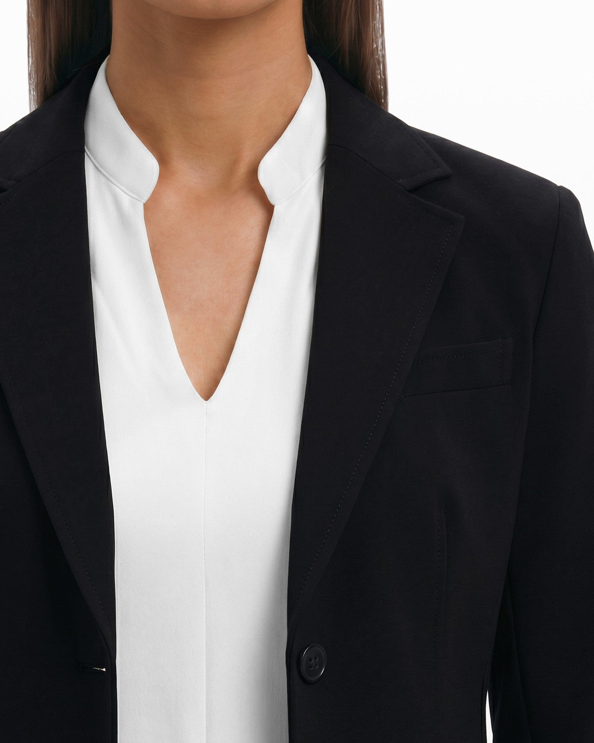 Anne Klein Anne Black Notch Collar 2 Button Jacket