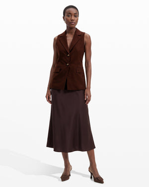 Anne Klein Two-Button Notch Collar Vest with Flap Pockets