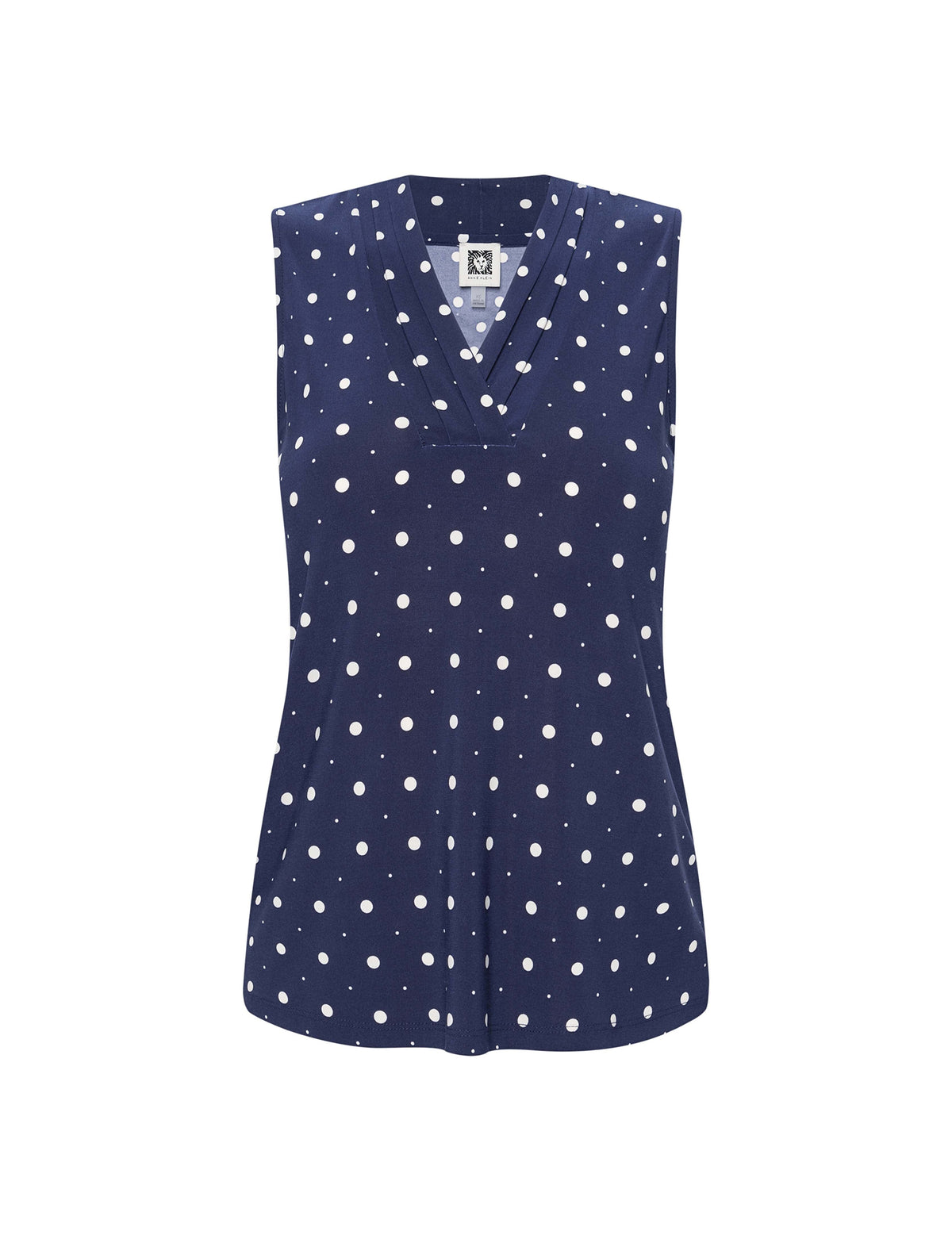 Anne Klein Dstnt Mt/Anne White Printed Ity Triple Pleat Top