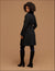 Anne Klein  Belted Wrap Wool Coat With Fur Collar