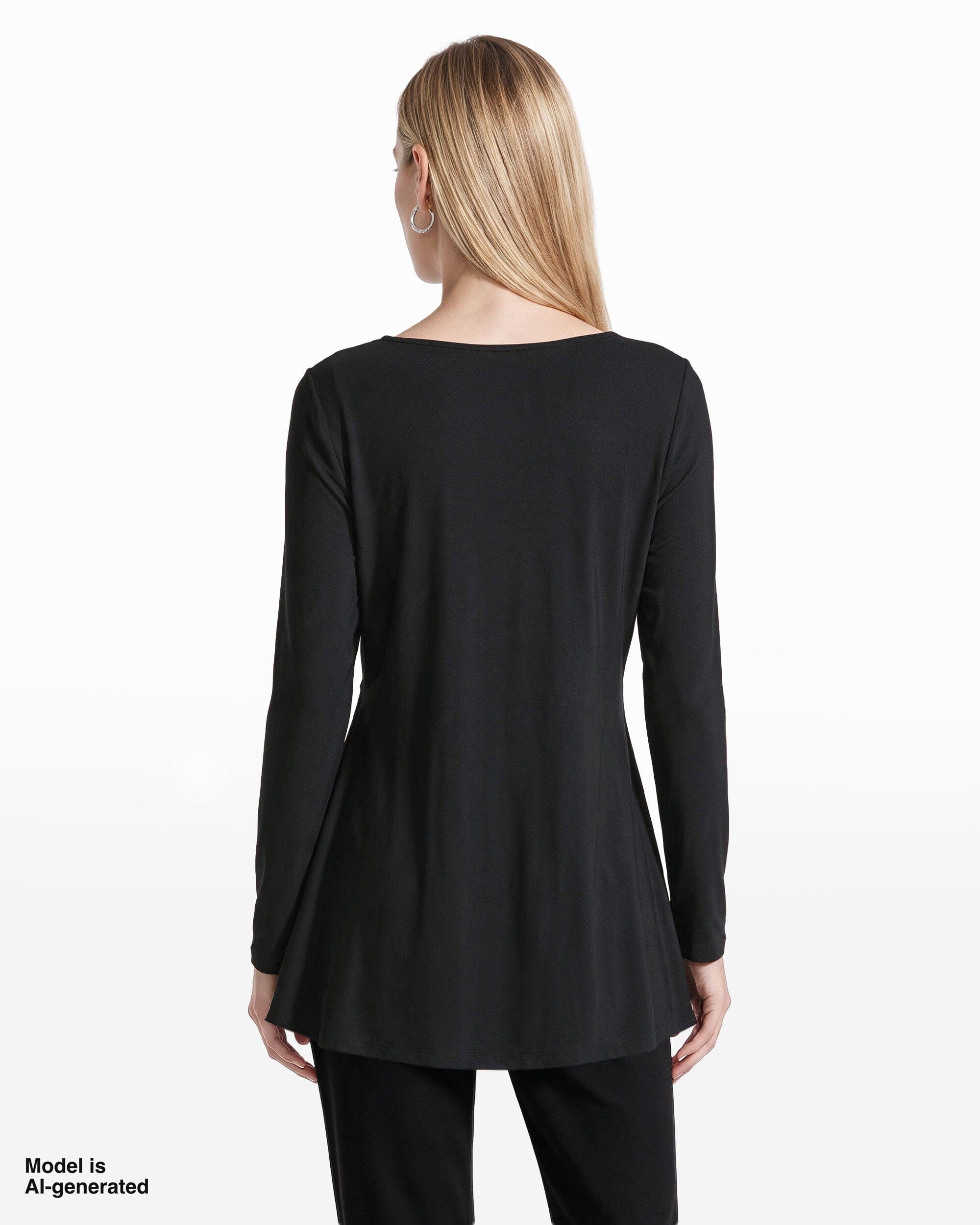 Long Sleeve Boat Neck Elasticated Waist Knit Top Apparel & Accessories Kasper