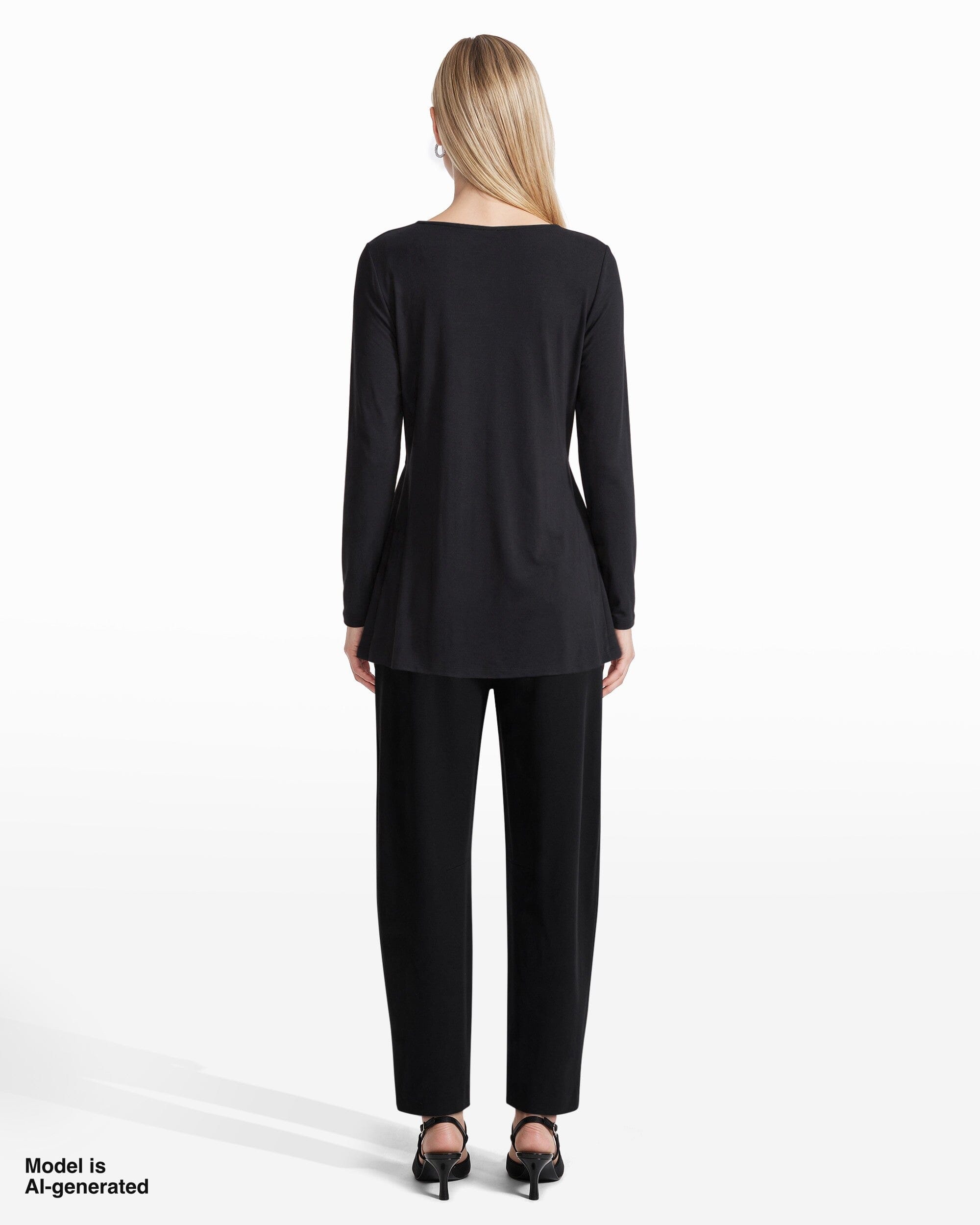 Long Sleeve Boat Neck Elasticated Waist Knit Top Apparel & Accessories Kasper