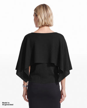 Boat Neck Cape Long Sleeve Sweater Apparel & Accessories Kasper