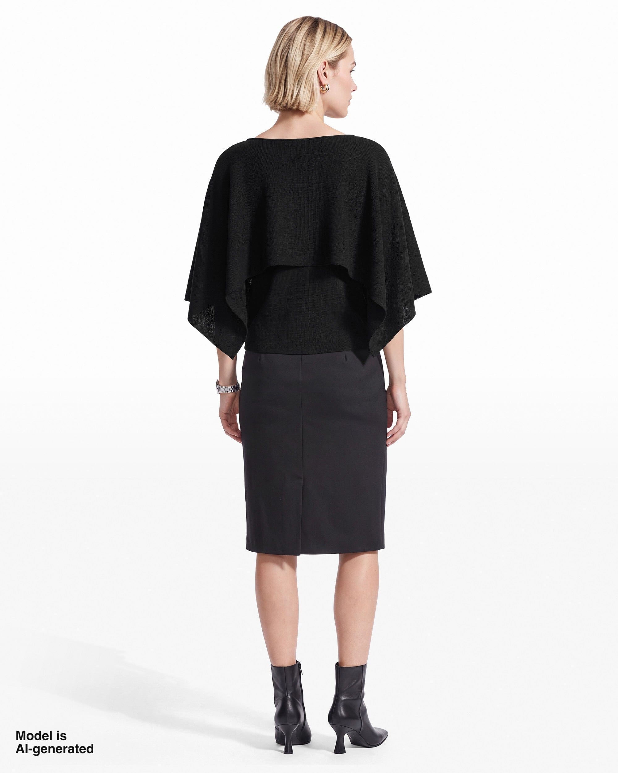Boat Neck Cape Long Sleeve Sweater Apparel & Accessories Kasper