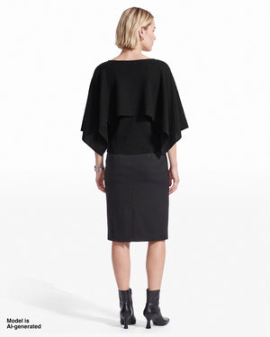 Boat Neck Cape Long Sleeve Sweater Apparel & Accessories Kasper