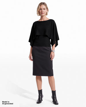 Boat Neck Cape Long Sleeve Sweater Apparel & Accessories Kasper