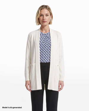 Long Sleeve Open Cardigan with Front Pockets Apparel & Accessories Kasper