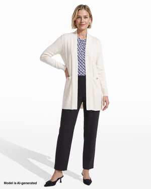 Long Sleeve Open Cardigan with Front Pockets Apparel & Accessories Kasper