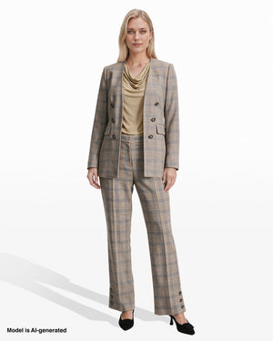 Faux Double-Breasted Jacket with Flap Pockets Apparel & Accessories Kasper