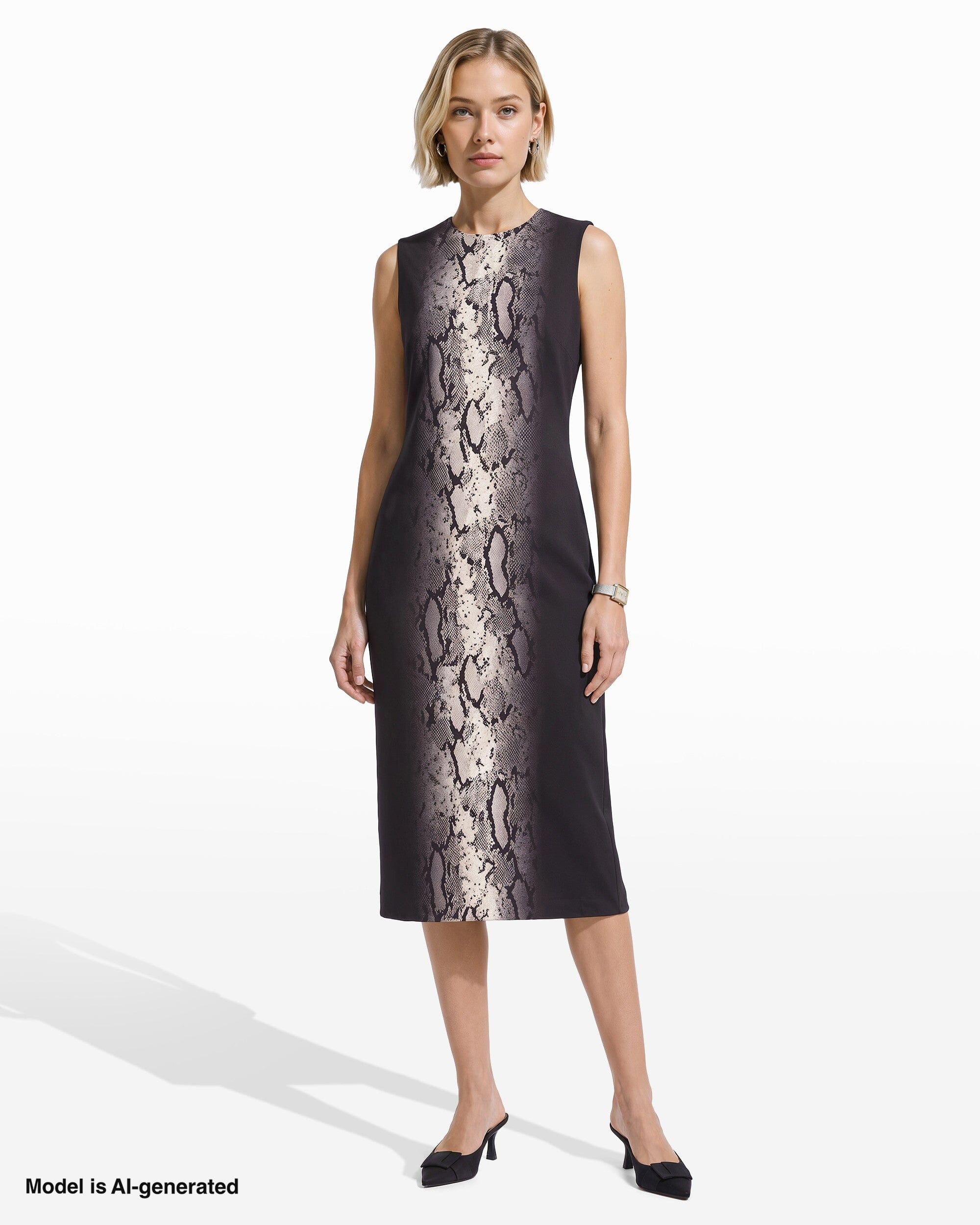 Sleeveless Jewel Neckline Midi Dress Apparel & Accessories Kasper