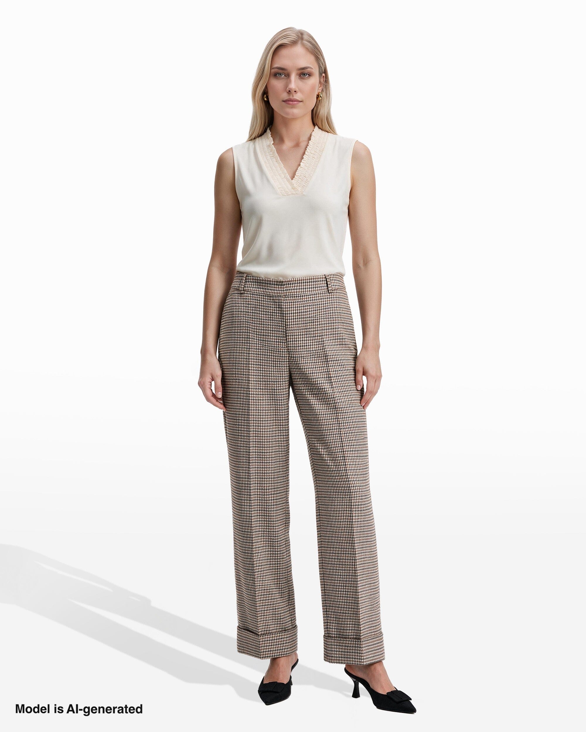Ankle Cuff Slash Pocket Mid Rise Pants Apparel & Accessories Kasper