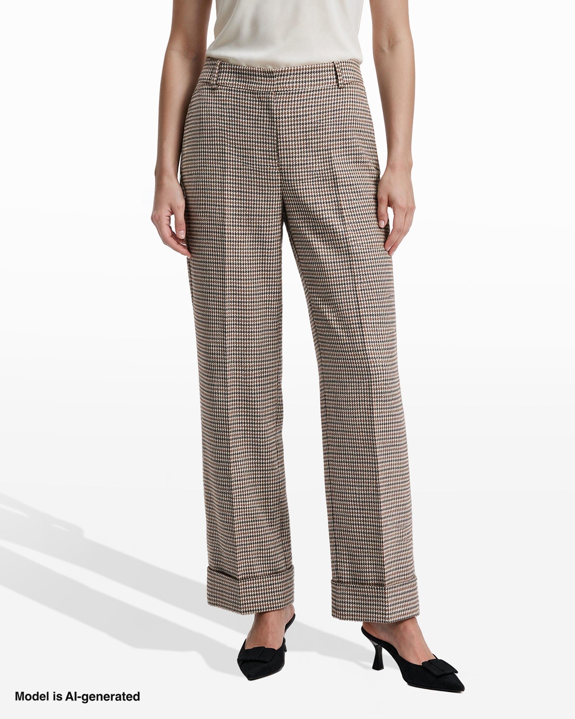 Ankle Cuff Slash Pocket Mid Rise Pants Apparel & Accessories Kasper