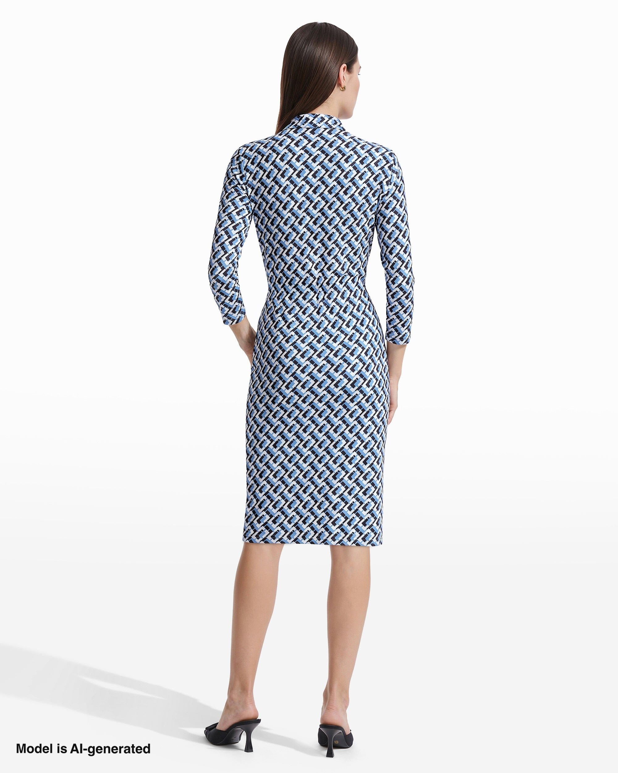 Anne Klein Notch Collar Long Sleeve Wrap Dress