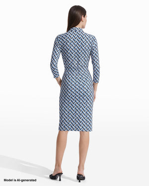 Anne Klein Notch Collar Long Sleeve Wrap Dress