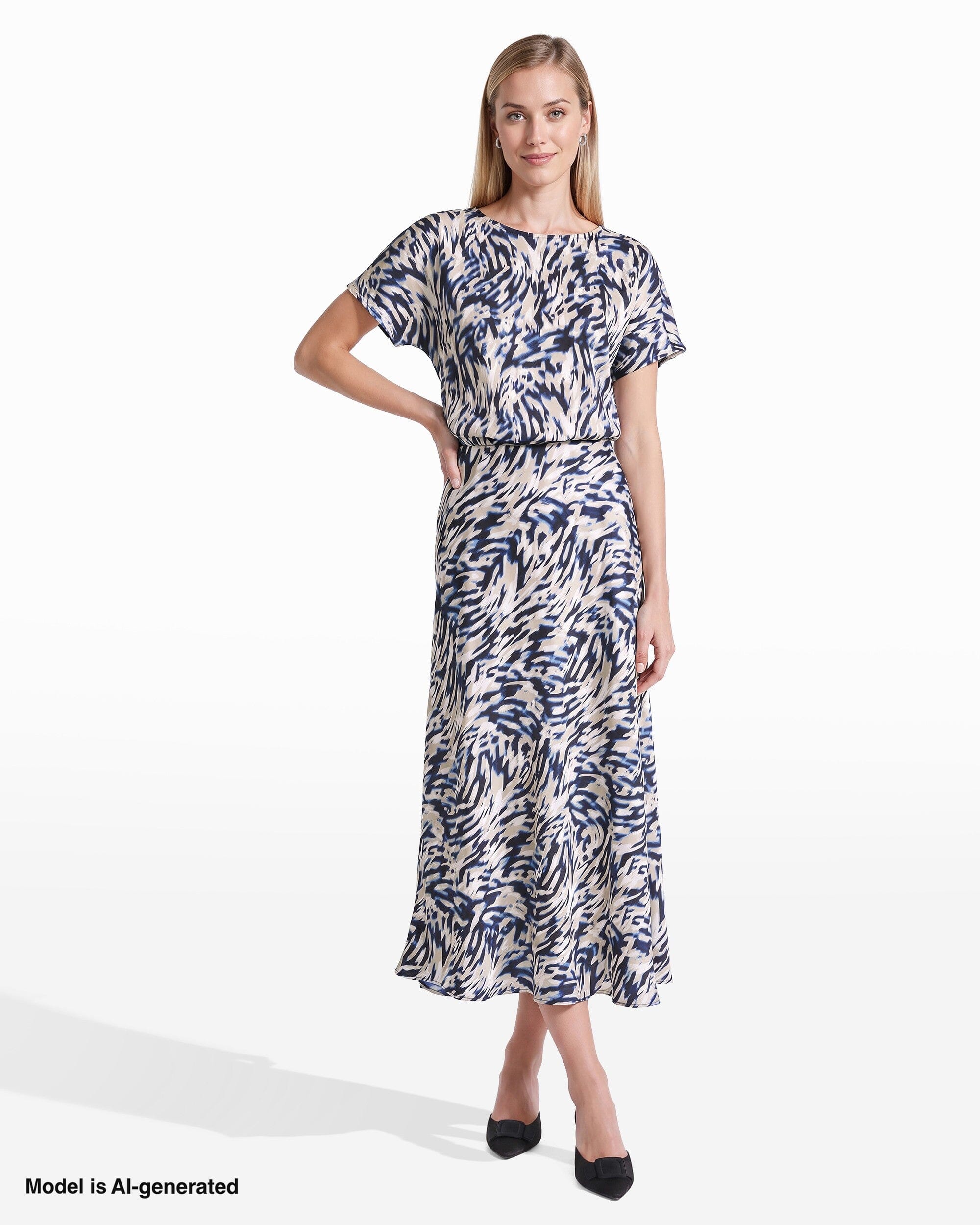 Anne Klein Bias Cut Flared Pull-On Skirt