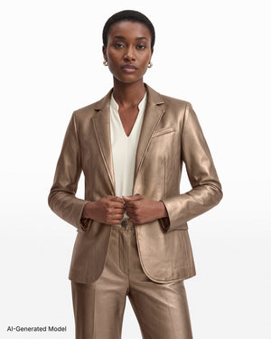 Anne Klein One-Button Notch Lapel Long Sleeve Jacket
