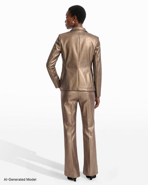 Anne Klein One-Button Notch Lapel Long Sleeve Jacket