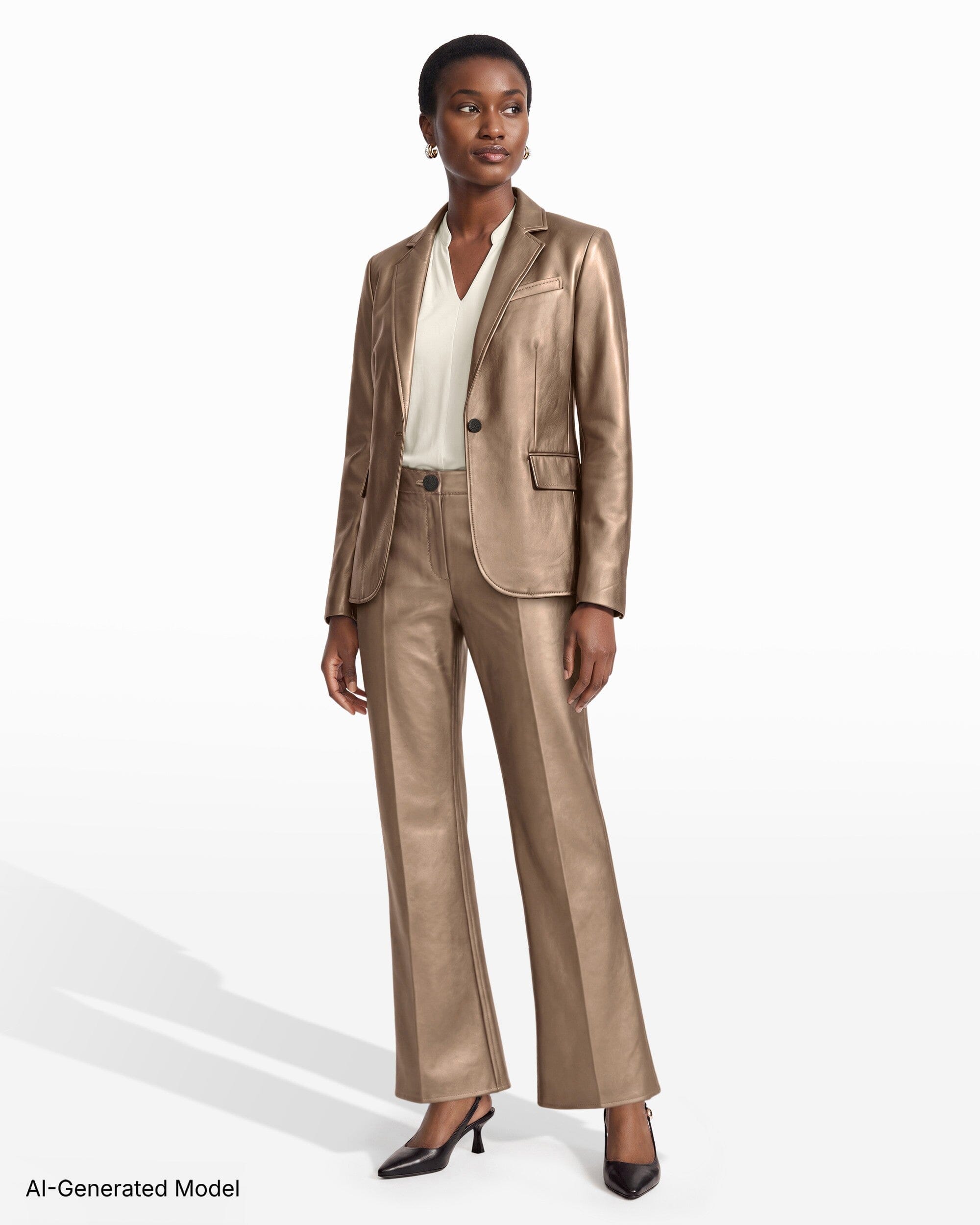 Anne Klein One-Button Notch Lapel Long Sleeve Jacket
