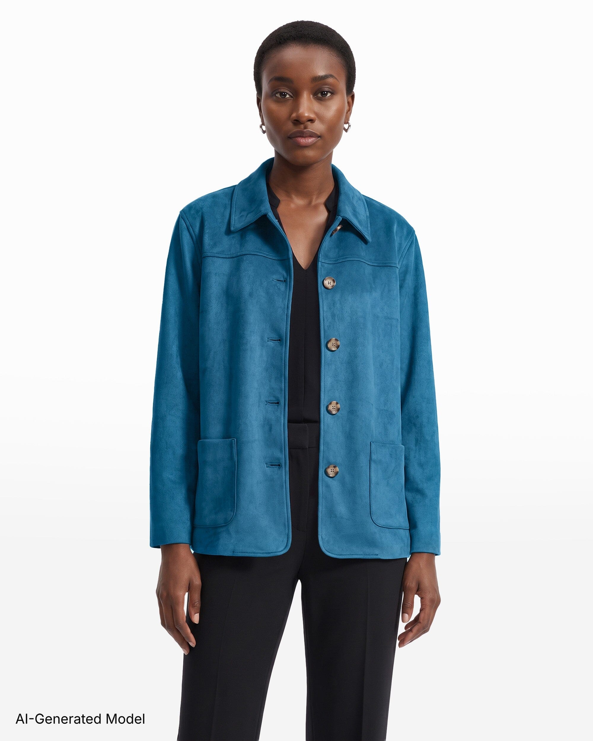 Anne Klein Five-Button Jacket with Patch Pockets