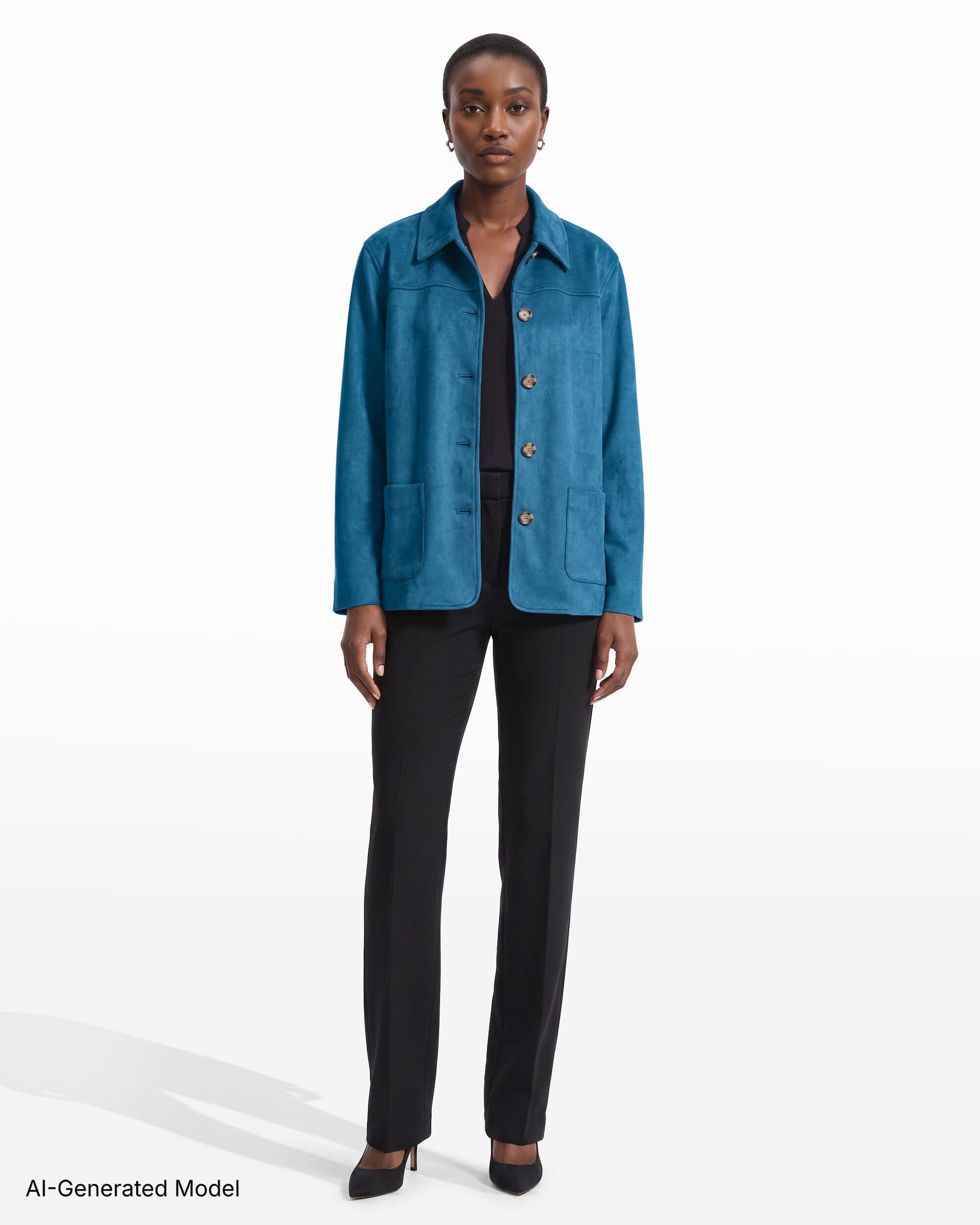 Anne Klein Five-Button Jacket with Patch Pockets