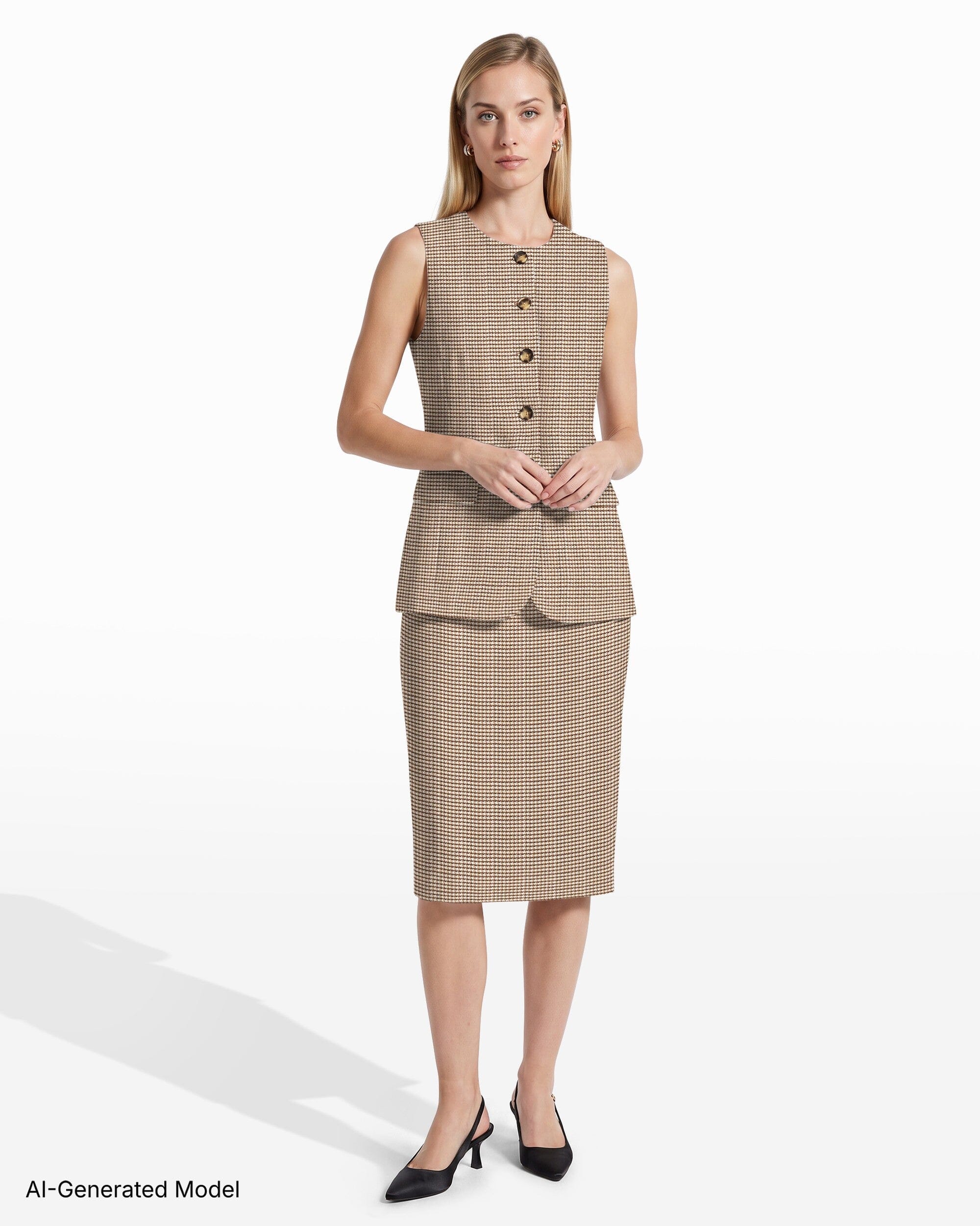 Anne Klein Five-Button Vest with Patch Pockets