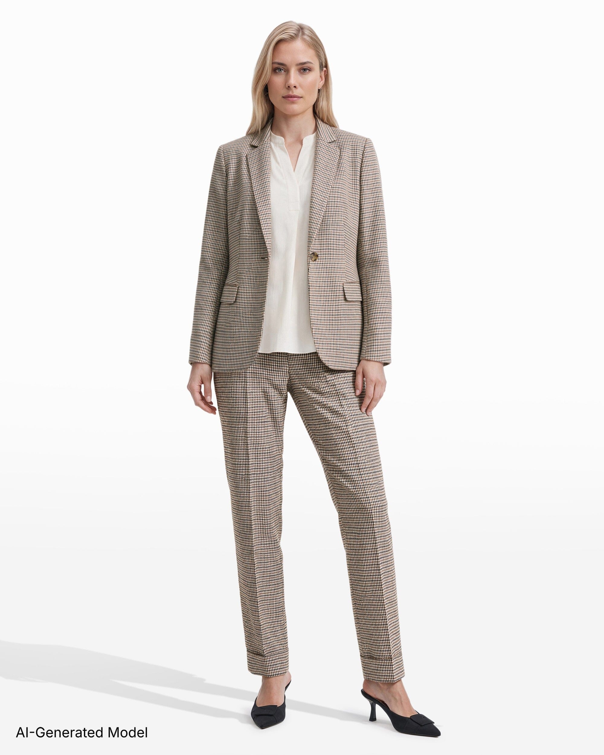 Anne Klein Petite One-Button Jacket with Long Sleeve Slit