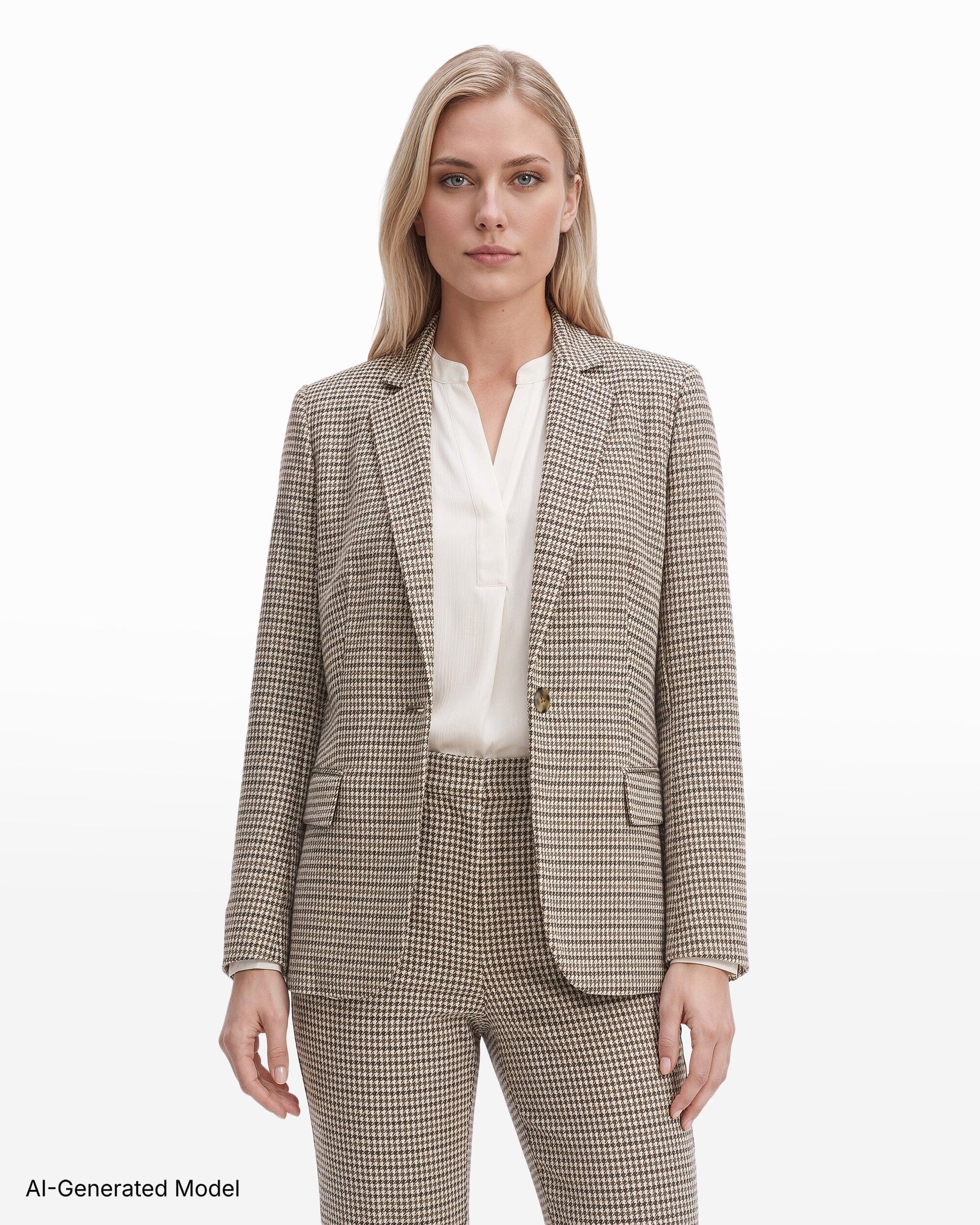 Anne Klein Petite One-Button Jacket with Long Sleeve Slit