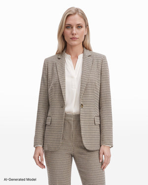 Anne Klein Petite One-Button Jacket with Long Sleeve Slit
