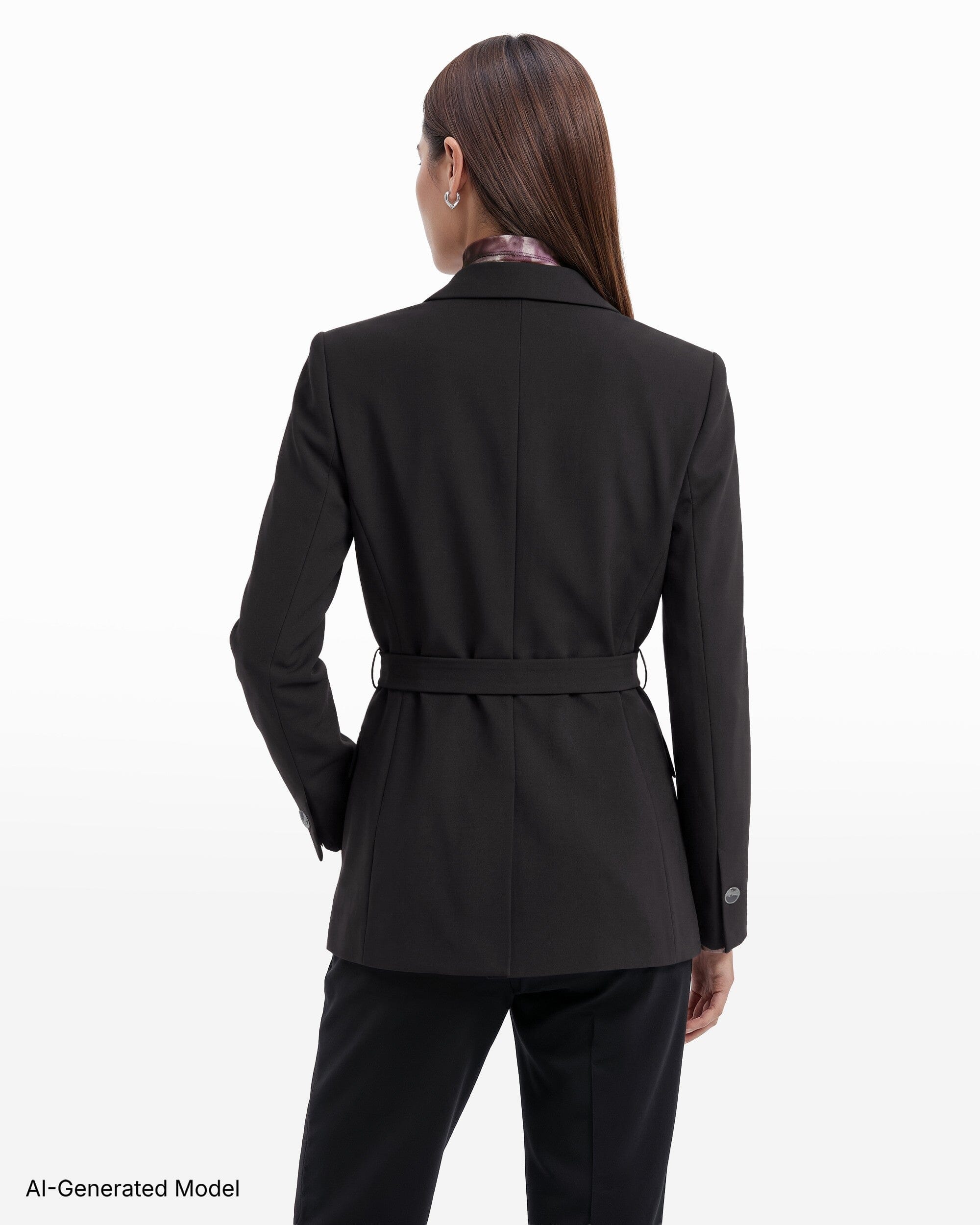 Anne Klein Belted Notch Lapel Single-Button Jacket