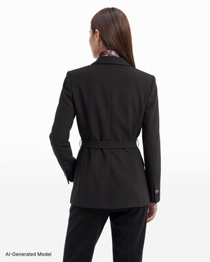 Anne Klein Belted Notch Lapel Single-Button Jacket