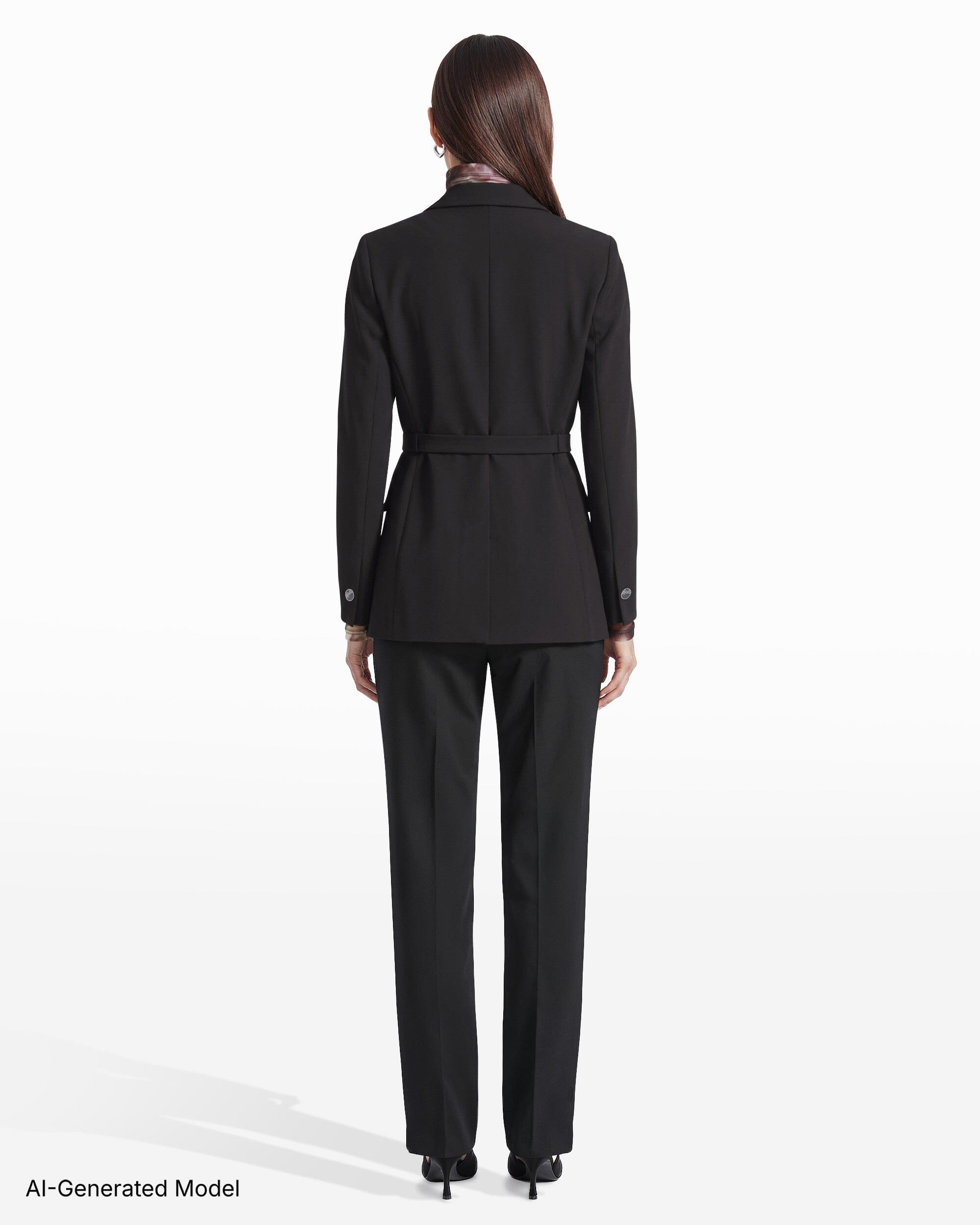 Anne Klein Belted Notch Lapel Single-Button Jacket