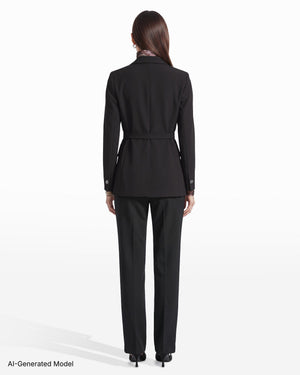 Anne Klein Belted Notch Lapel Single-Button Jacket