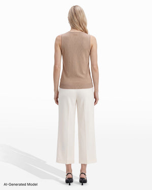 Anne Klein High Crew Neck Sleeveless Sweater With Clear Sequins