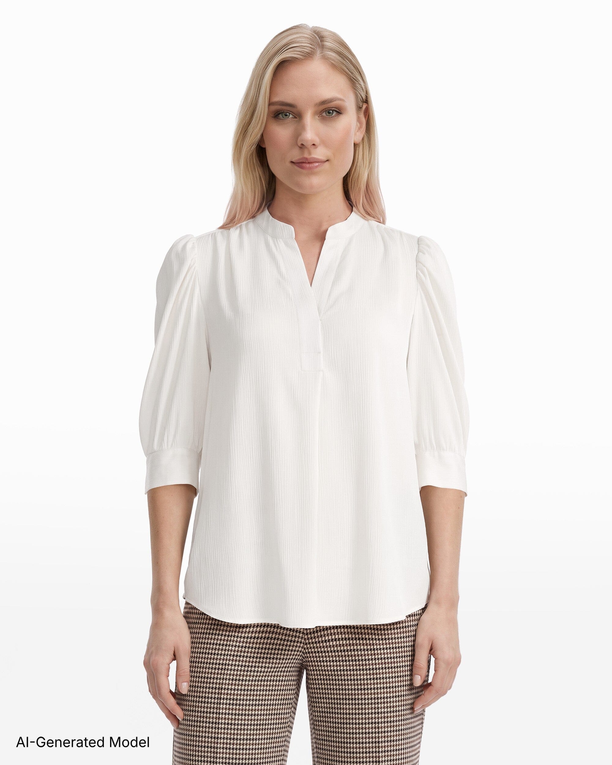 Anne Klein Short Puff Sleeves Top