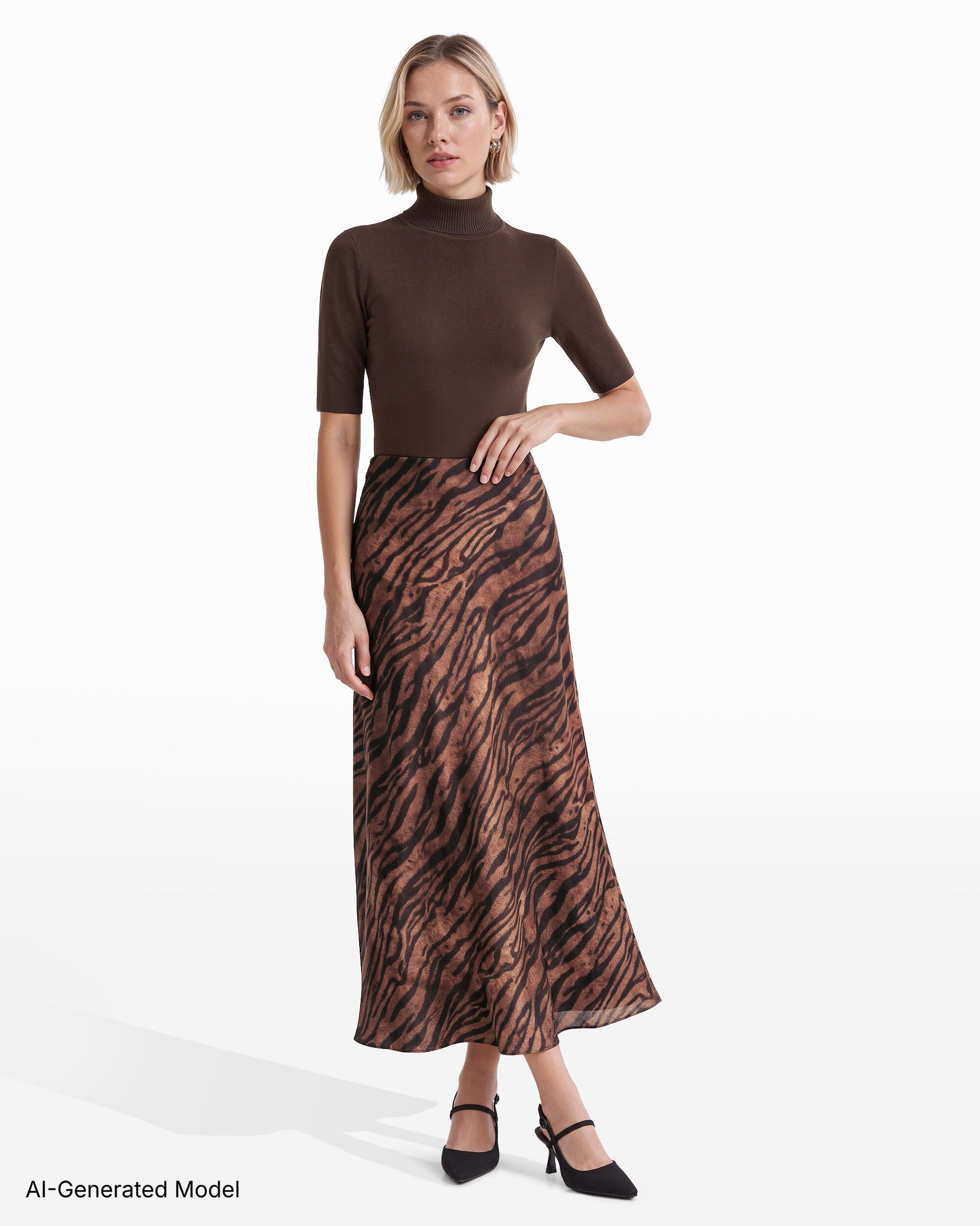 Anne Klein Bias Cut Flared Pull-On Skirt