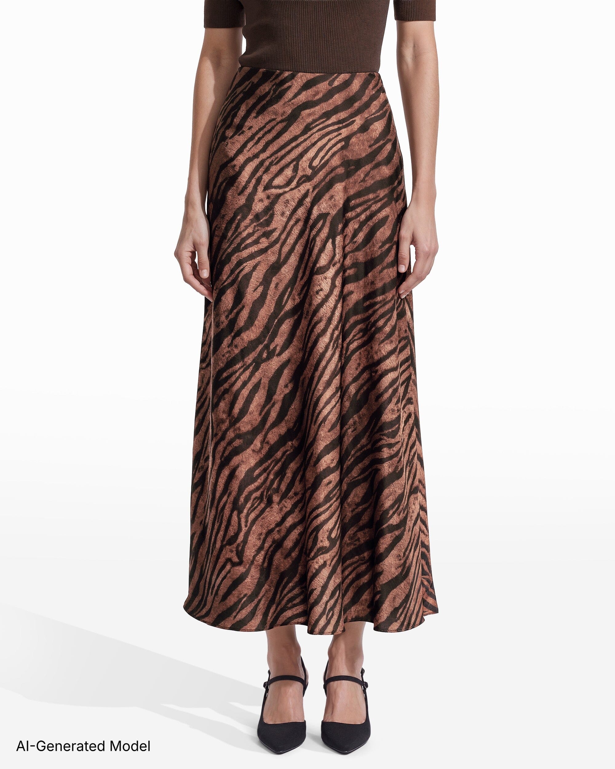 Anne Klein Bias Cut Flared Pull-On Skirt