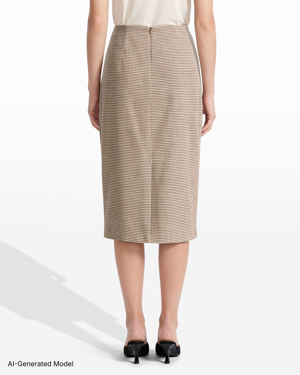 Anne Klein Center Back Zip Midi Skirt