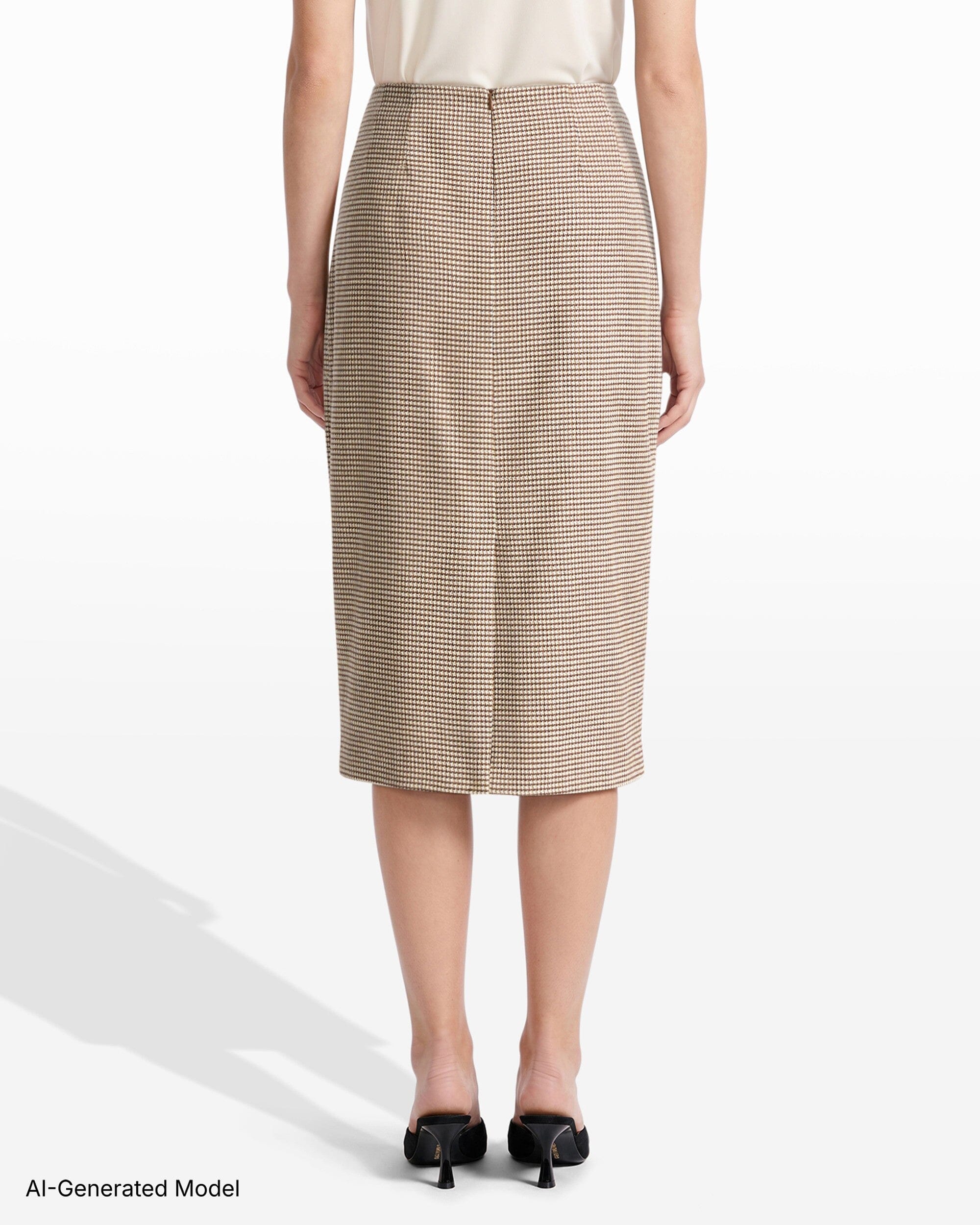 Anne Klein Center Back Zip Midi Skirt