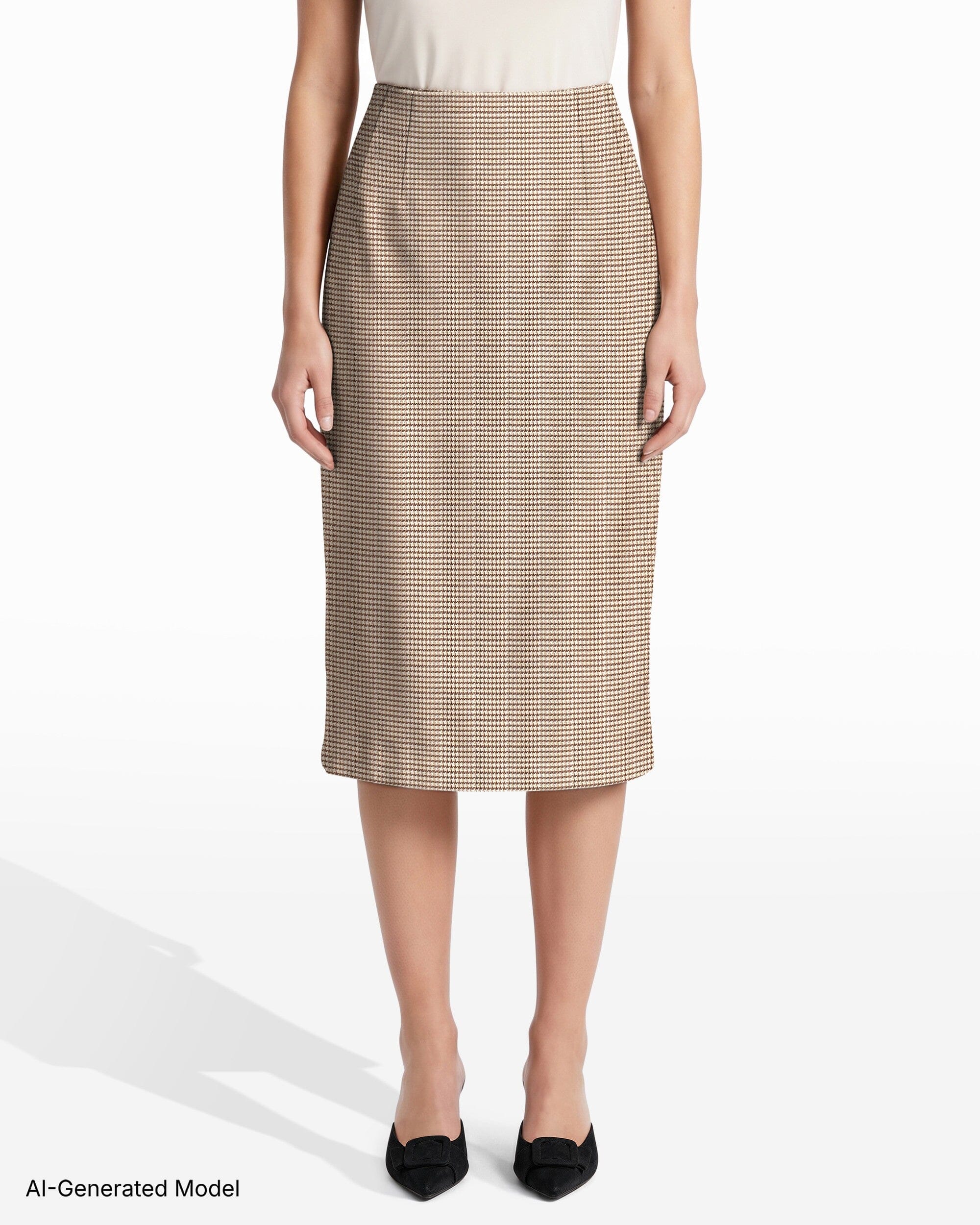 Anne Klein Center Back Zip Midi Skirt