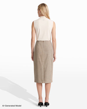 Anne Klein Center Back Zip Midi Skirt