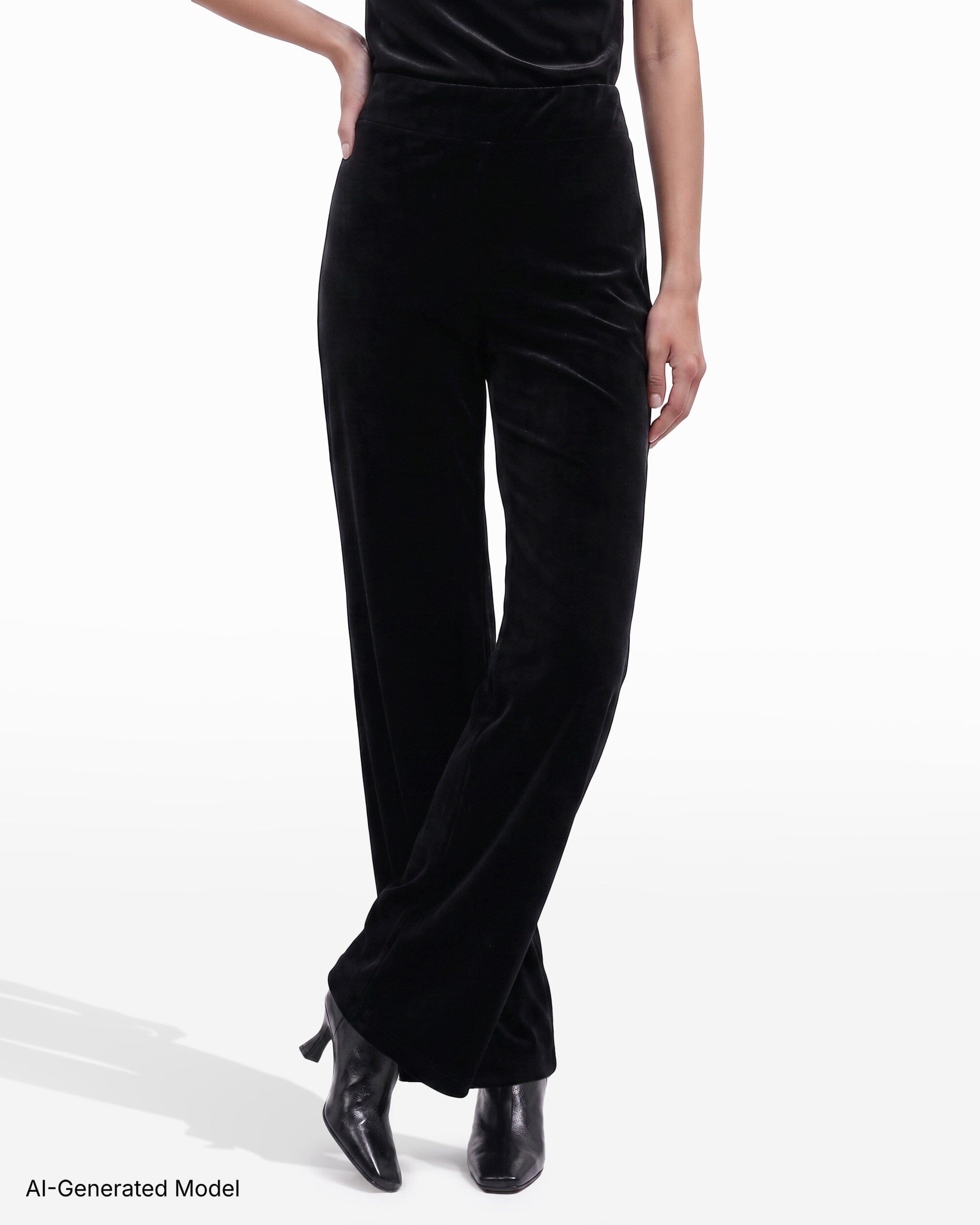 Anne Klein High Rise Pull-On Wide Leg Pant