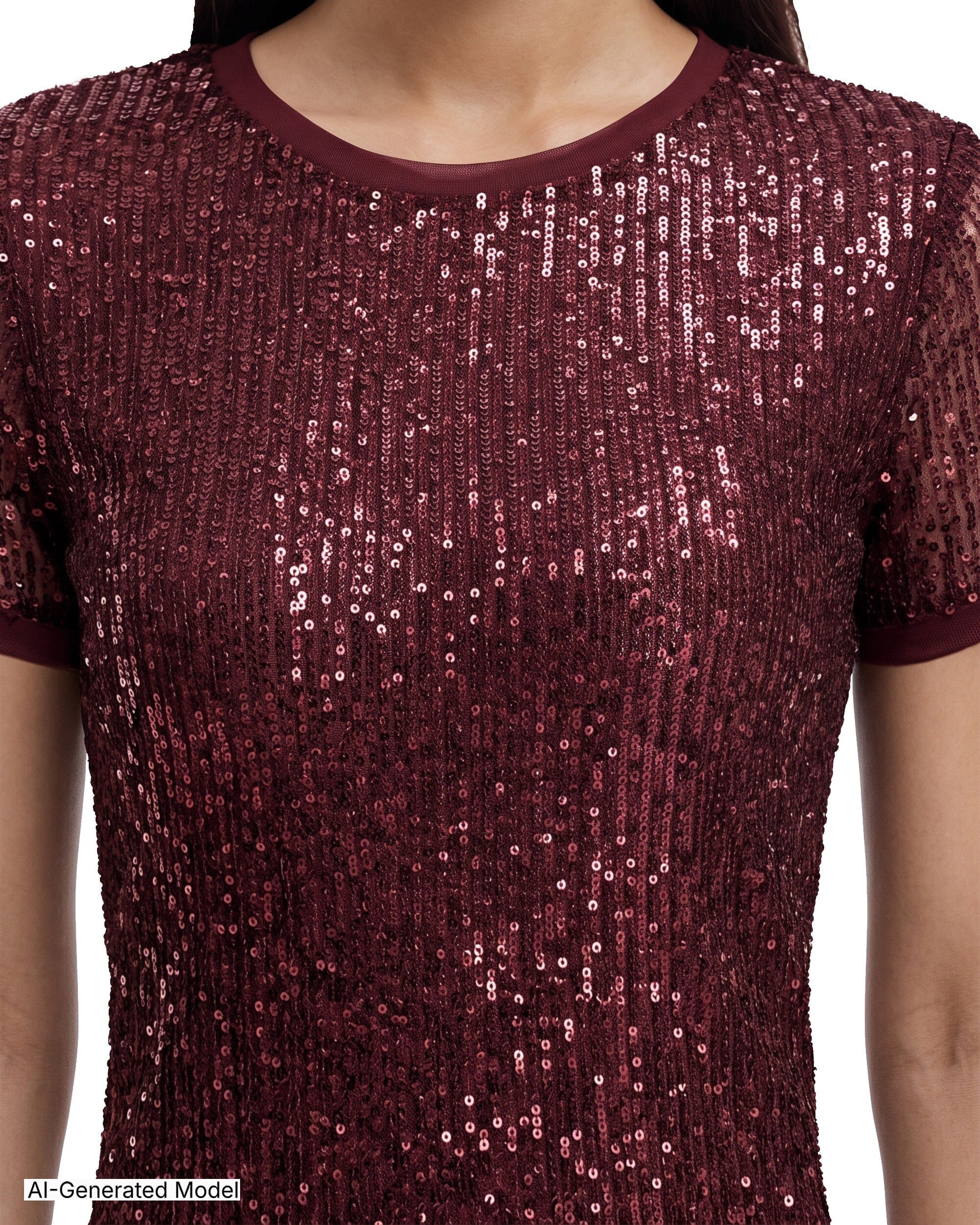 Anne Klein Short Sleeve Banded Neckline Knit Top