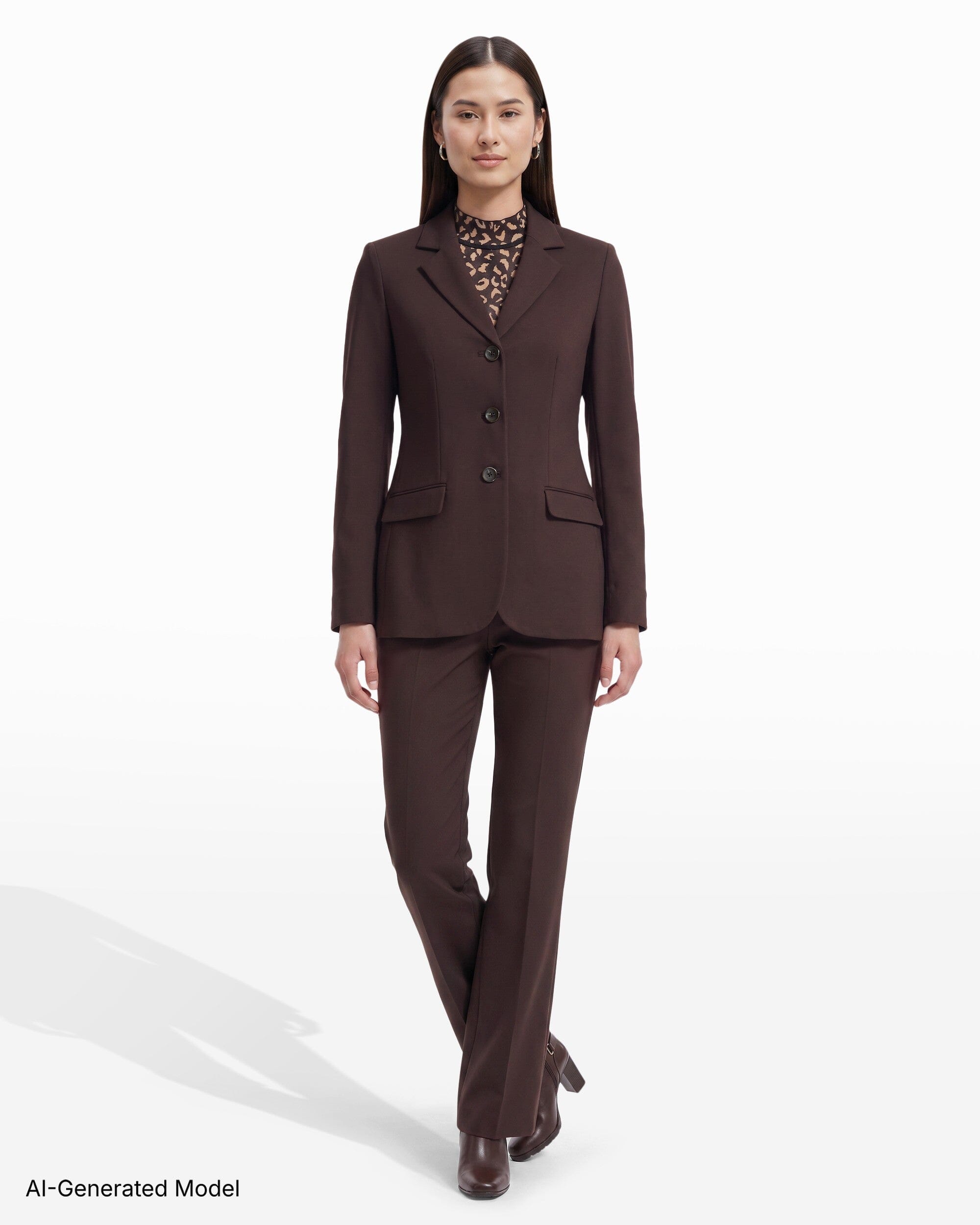 Anne Klein Three-Button Notched Neck Jacket with Flap Hip Pockets